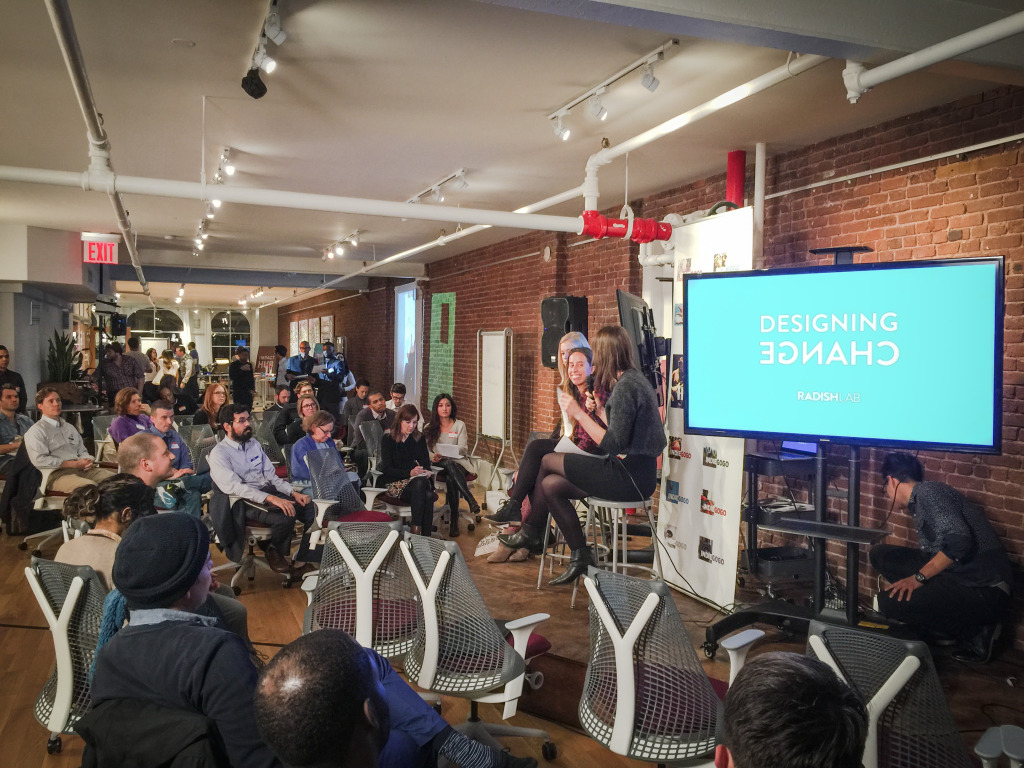 Designing Change Meetup at GivingTuesday in New York City. Hosted by Radish Lab.